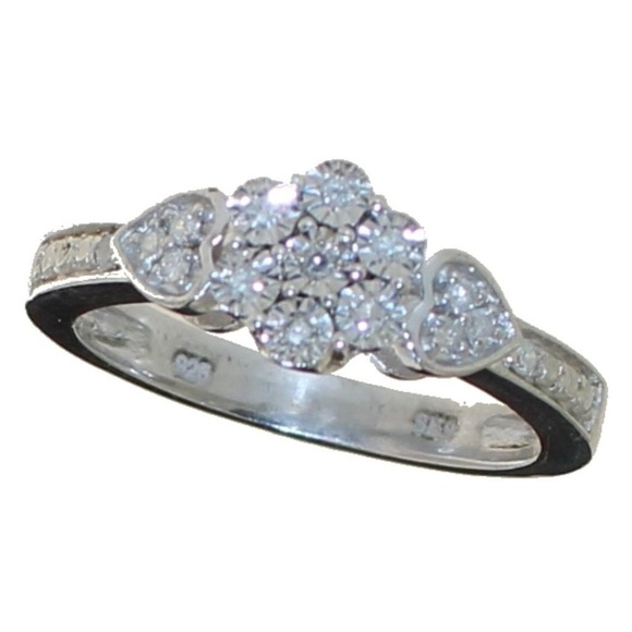 Jewelry - Antique Style Diamond Designer Ring Sterling Silver Engagement Anniversary 5.25